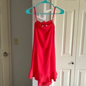 Lucy in the Sky Coral Sleeveless Dress with Ruffle Hem